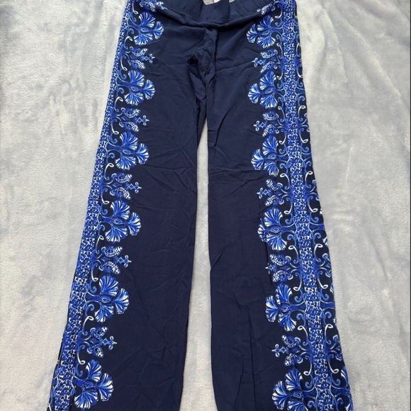 Lilly Pulitzer Bal Harbour Palazzo Pants In Bright Navy Blue Size US SM - Picture 1 of 2
